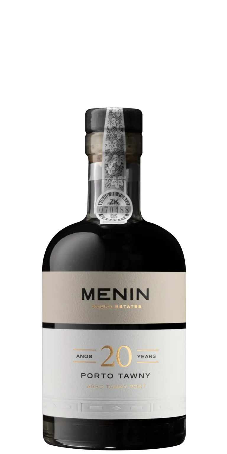 Foto de produto, sem fundo, do vinho Menin Porto Tawny 20 Anos