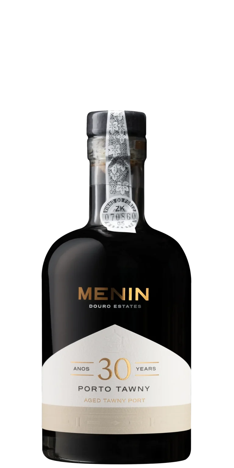 Foto de produto, sem fundo, do vinho Menin Porto Tawny 30 Anos
