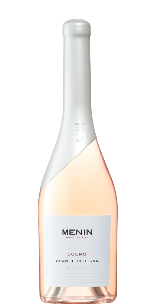 Foto de produto, sem fundo, do vinho Menin Grande Reserva Rosé